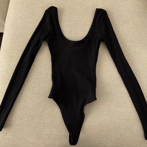 Wilfred Free Ribbed Bodysuit in Black, XS